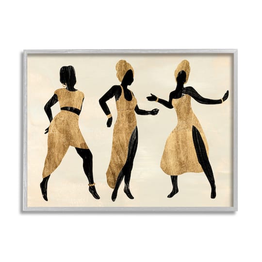 Stupell Industries Powerful Women Dancing African Glam Fashion Black Beige in Frame Wall Art